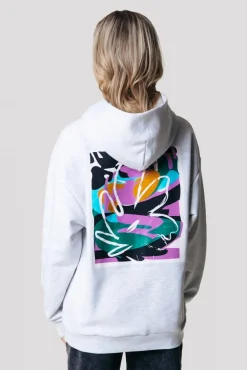 Hoodies*Colourful Rebel Abstract Flower Hoodie | Light grey melange Lightgreymelange