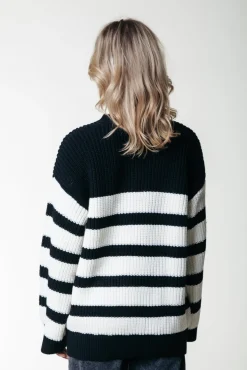 Truien*Colourful Rebel Alba Stripe Knit | Black/white