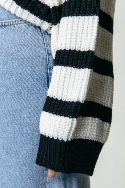 Truien*Colourful Rebel Alba Stripe Knit | Black/white
