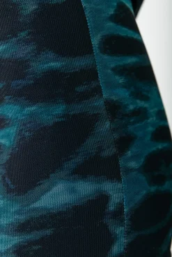 Broeken*Colourful Rebel Animal Mesh Flare Pants | Storm green Stormgreen