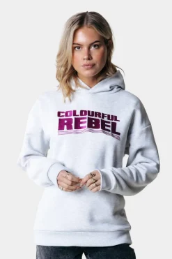 Hoodies*Colourful Rebel Bold Embro Logo Hoodie | Light grey melange Lightgreymelange