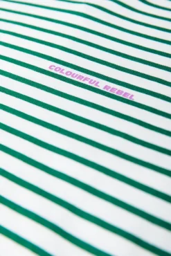 T-shirts*Colourful Rebel Logo Stripe Longsleeve | Off white Offwhite