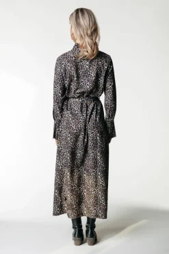 Jurken*Colourful Rebel Desiree Leopard Dress | Warm Brown Warmbrown