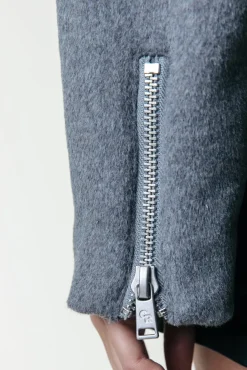 Jassen|Blazers*Colourful Rebel Elea Wool Biker Jacket | Medium grey melange Mediumgreymelange