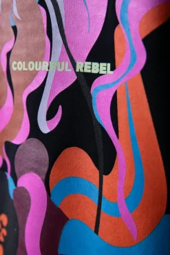 Hoodies*Colourful Rebel Flower Shapes Hoodie | Black