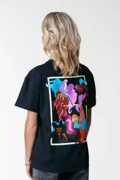 T-shirts*Colourful Rebel Flower Shapes T-shirt | Black