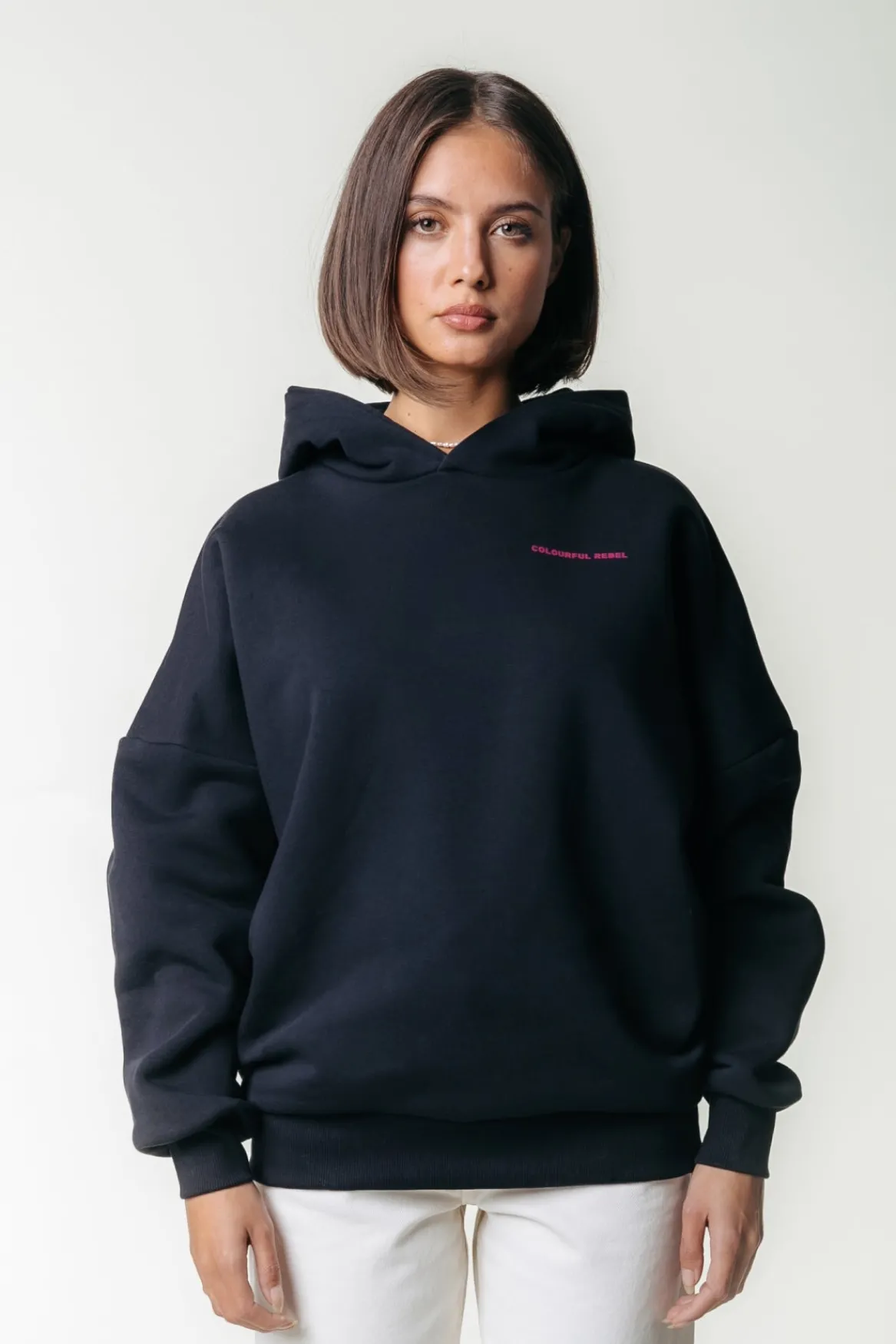 Hoodies*Colourful Rebel Flower Square Hoodie | Black