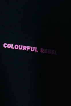 Hoodies*Colourful Rebel Flower Square Hoodie | Black