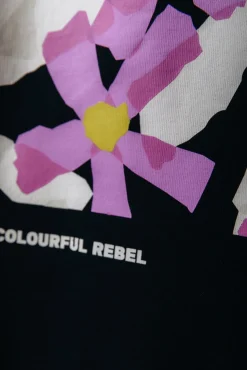 Hoodies*Colourful Rebel Flower Square Hoodie | Black