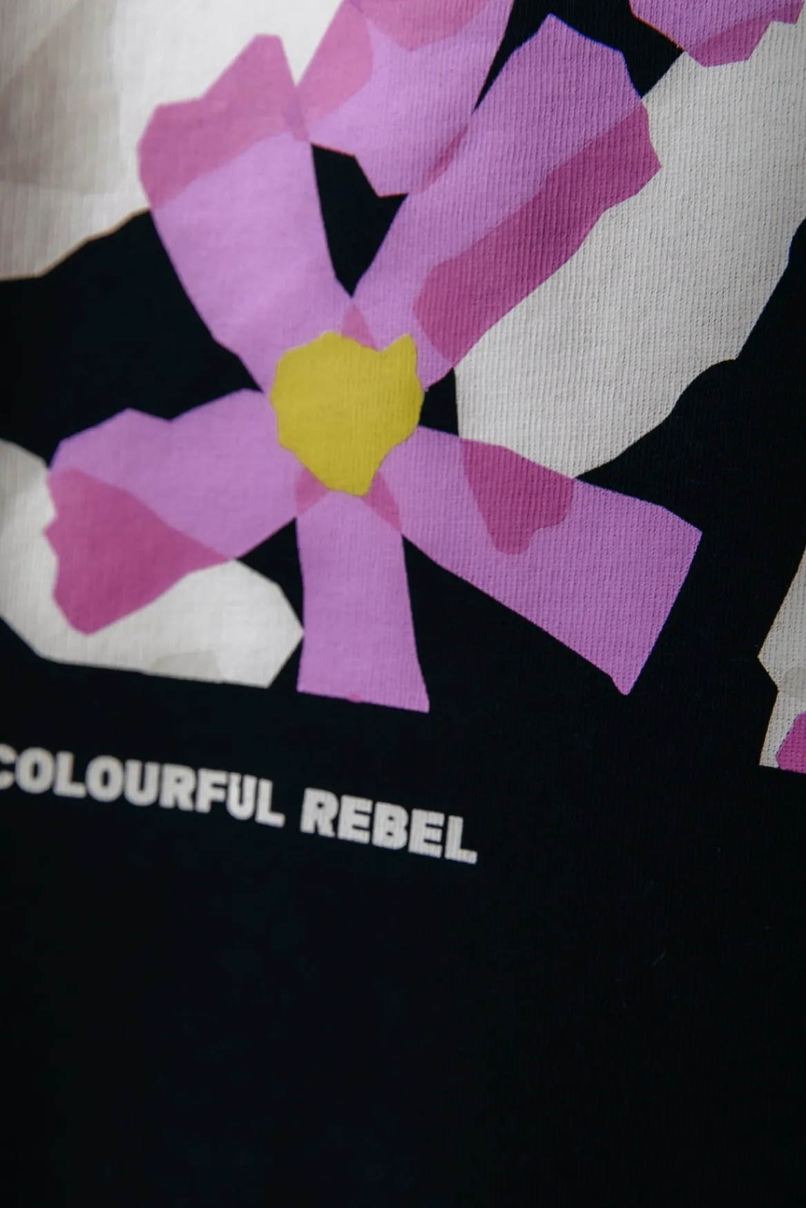 Hoodies*Colourful Rebel Flower Square Hoodie | Black