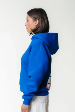 Hoodies*Colourful Rebel Flower Square Hoodie | Blue