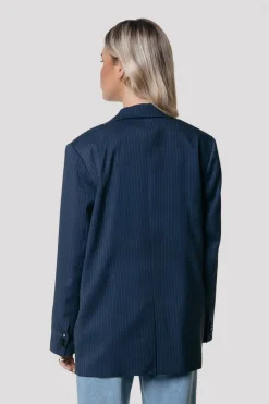 Blazers*Colourful Rebel Gemma Pinstripe Blazer | Dark blue Darkblue