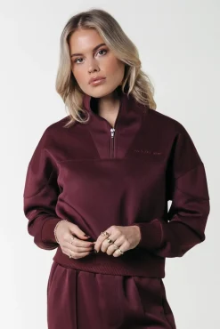 Truien*Colourful Rebel Ilena Zipped Sweat | Port Red Portred