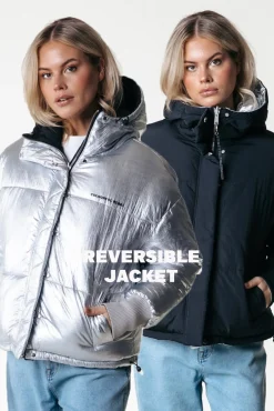 Jassen|Blazers*Colourful Rebel Isado Reversible Puffer Jacket | Black