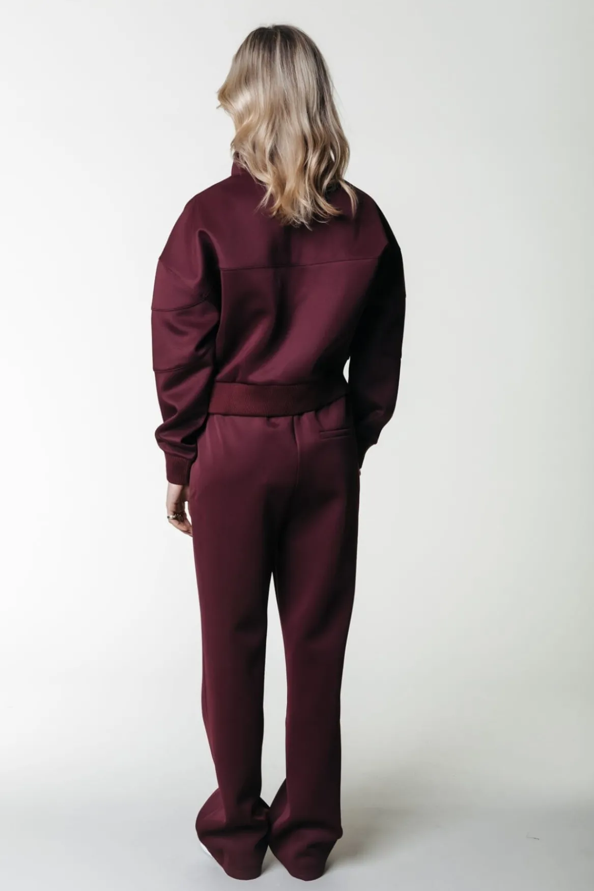 Broeken*Colourful Rebel Jiby Pintuck Pants | Port Red Portred