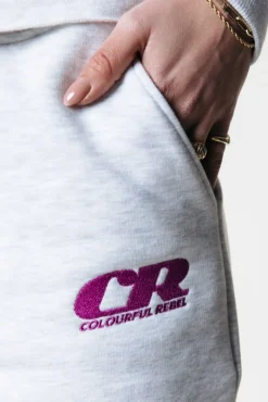Broeken*Colourful Rebel Joelle Logo Jogger Pants | Light grey melange Lightgreymelange