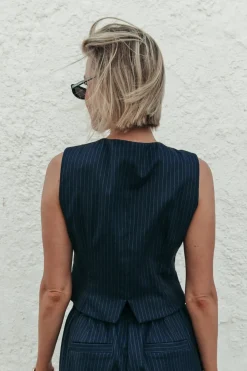 Jassen|Blazers*Colourful Rebel Loiza Pinstripe Gilet | Dark blue Darkblue