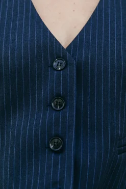 Jassen|Blazers*Colourful Rebel Loiza Pinstripe Gilet | Dark blue Darkblue