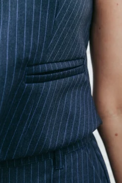 Jassen|Blazers*Colourful Rebel Loiza Pinstripe Gilet | Dark blue Darkblue