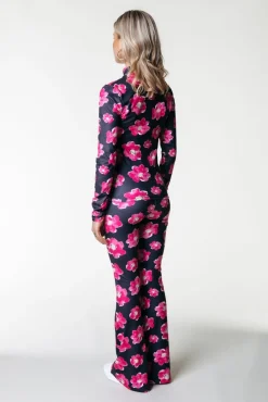 Broeken*Colourful Rebel Poppy Flower Flare | Bright pink Brightpink