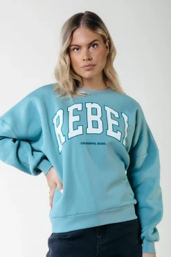 Truien*Colourful Rebel Rebel Sweat | Mineral blue Mineralblue