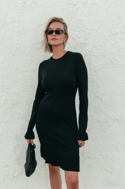 Jurken*Colourful Rebel Robijn Fine Knit Dress | Black