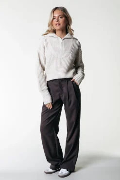 Pakken*Colourful Rebel Rus Straight Pants | Dark brown Darkbrown