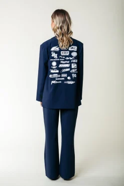 Broeken*Colourful Rebel Rus Straight Pants | Dark Navy Darknavy