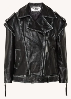 Jassen|Blazers*Colourful Rebel Saige Leather Biker Jacket | Black