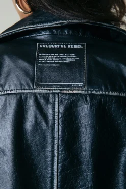 Jassen|Blazers*Colourful Rebel Saige Leather Biker Jacket | Black