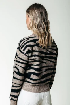 Truien*Colourful Rebel Shara Zebra Knitted Cardigan | Brown