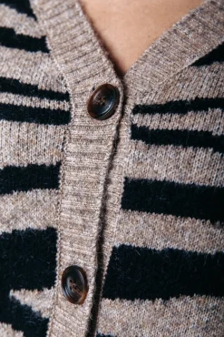 Truien*Colourful Rebel Shara Zebra Knitted Cardigan | Brown
