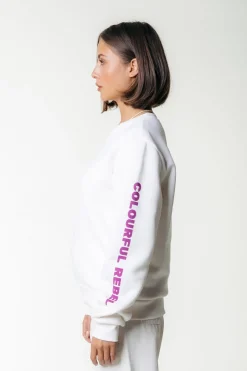 Truien*Colourful Rebel Sleeve Logo Sweat | Off white Offwhite
