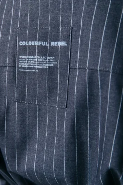 Blouses*Colourful Rebel Talia Pinstripe Blouse | Dark Anthracite Darkanthracite