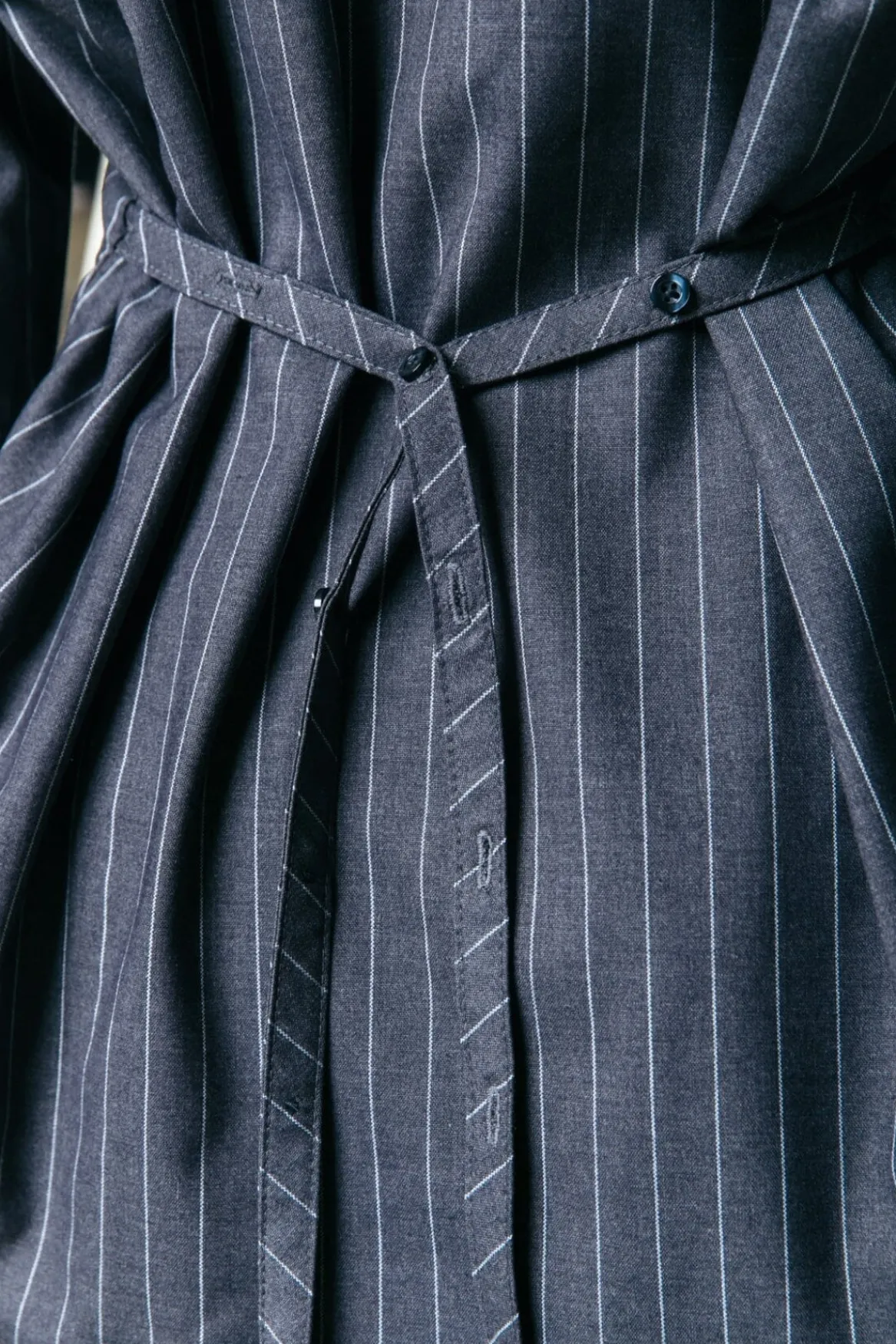 Blouses*Colourful Rebel Talia Pinstripe Blouse | Dark Anthracite Darkanthracite