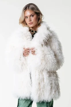 Jassen|Blazers*Colourful Rebel Ulla Faux Fur Coat | Off white Offwhite