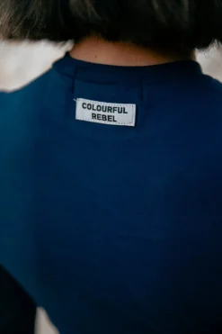 T-shirts*Colourful Rebel Uni Fitted Longsleeve T-shirt | Peacoat Blue Peacoatblue