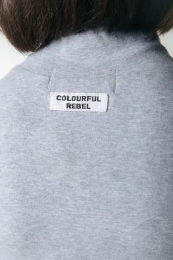 Tops*Colourful Rebel Uni Fitted Turtleneck Top | Medium grey melange Mediumgreymelange