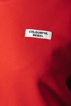 Truien*Colourful Rebel Uni Label Sweat | Scarlet Red Scarletred