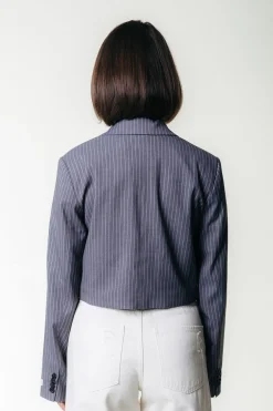 Blazers*Colourful Rebel Winoah Stripe Cropped Blazer | Dark grey Darkgrey