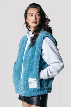 Jassen|Blazers*Colourful Rebel Yoni Teddy Gilet | Adriatic Blue Adriaticblue